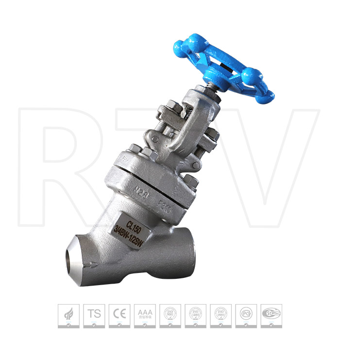 Forged steel Y-shaped globe valve