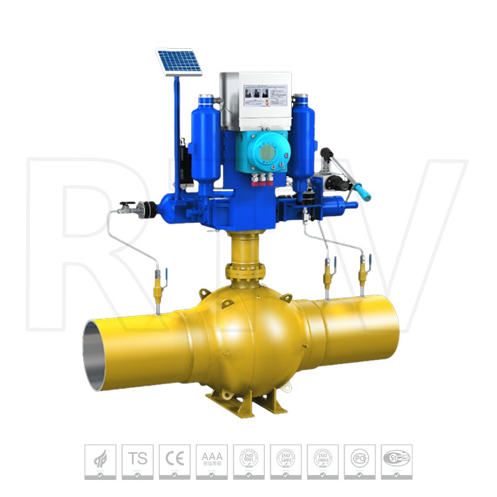 Pneumatic hydraulic ball valve