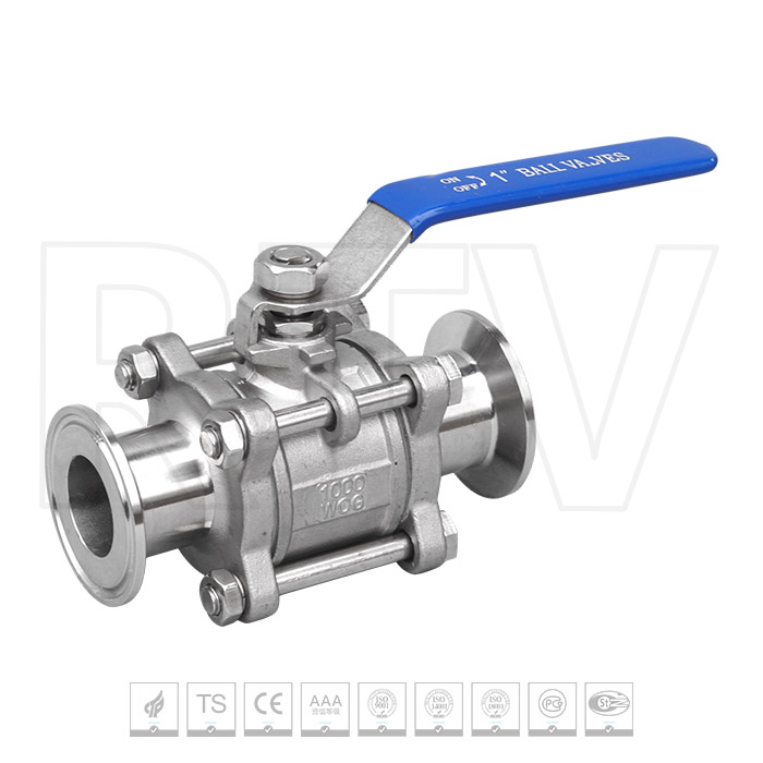 Three piece quick installation ball valve