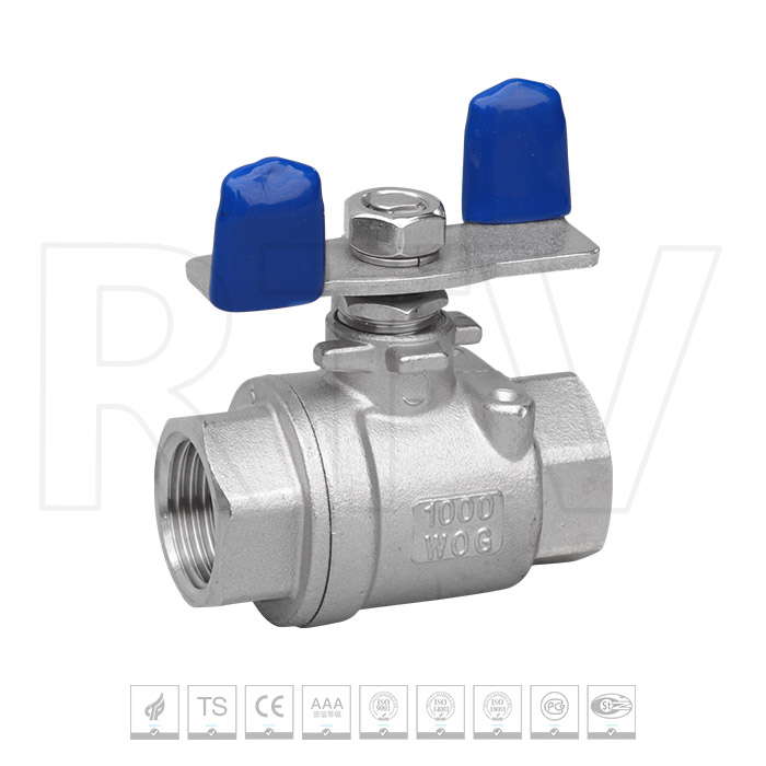 Butterfly two-piece threaded ball valve