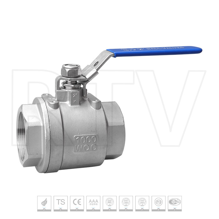 Two piece threaded ball valve