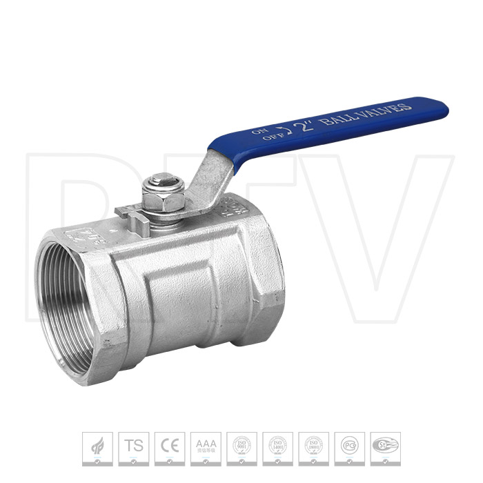 One piece threaded ball valve