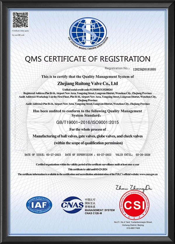 Quality management system certification - English