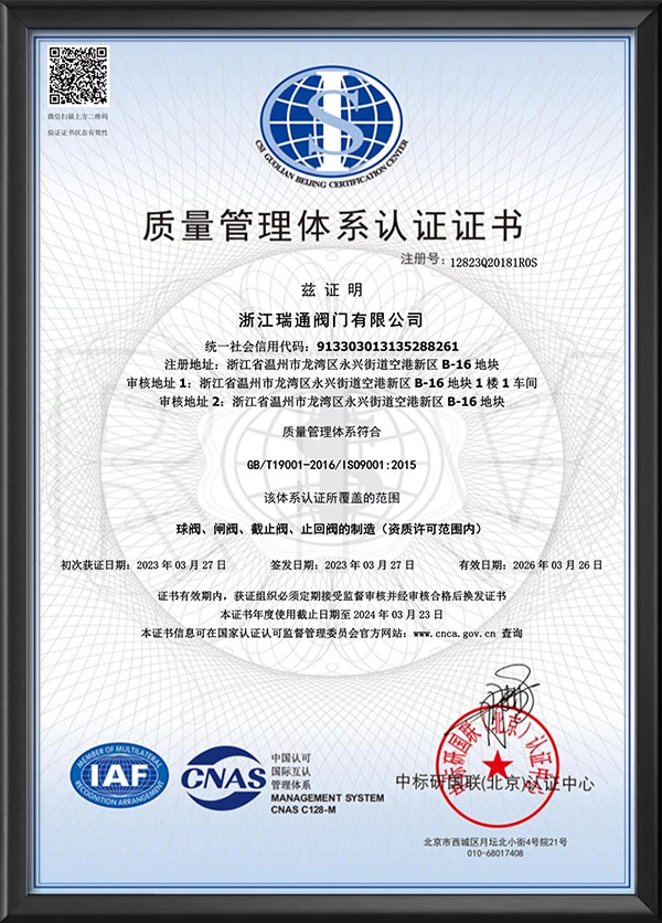 Quality management system certification - Chinese