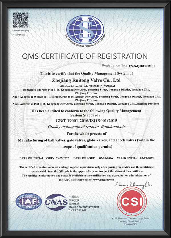 Quality management system certification - English